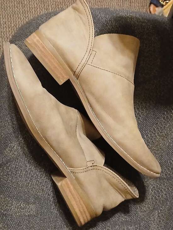 American Eagle Outfitters Shoes - Beige Suede Slip-On Ankle Shoes
